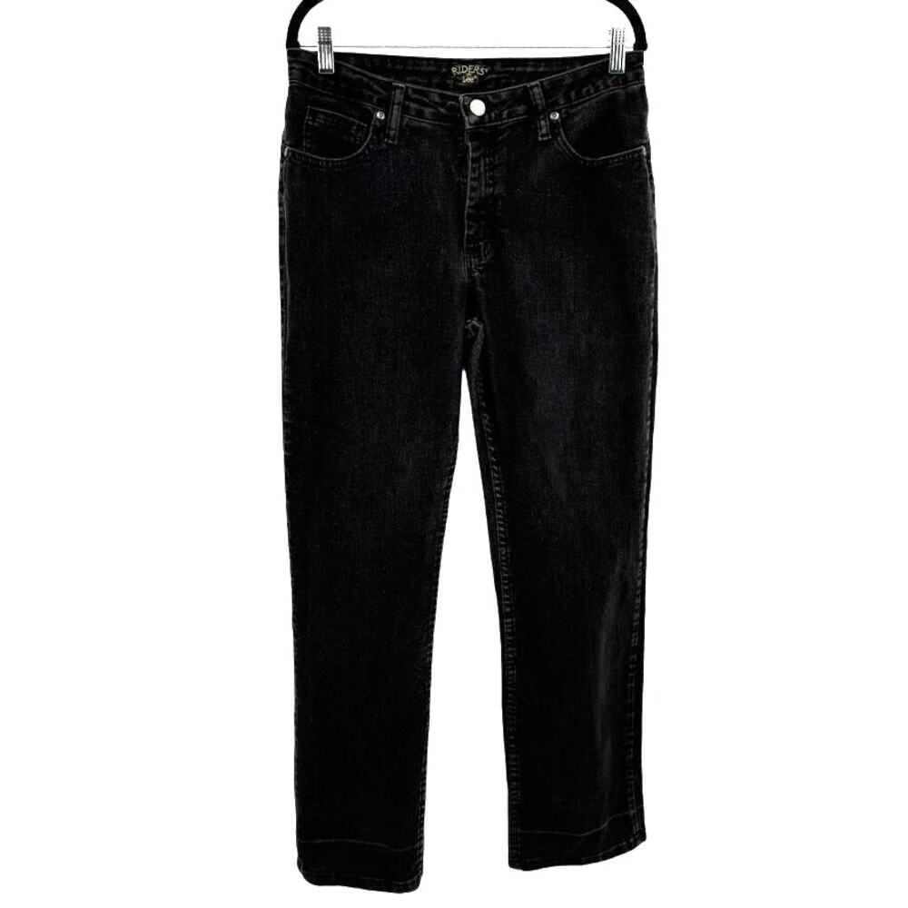 Riders by Lee Jeans Women's 10 M  Black Straight Leg  Mid-Rise Casual Mom Jeans